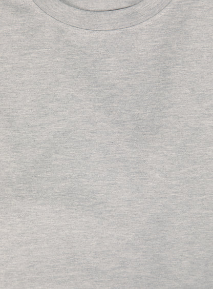 Short Sleeve T-Shirt in Heather Grey Cotton & Elastane