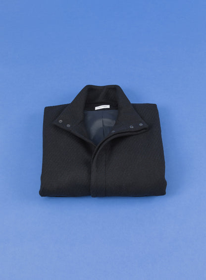Safari Jacket in Navy Blue Wool & Cashmere