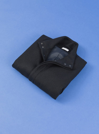 Safari Jacket in Navy Blue Wool & Cashmere