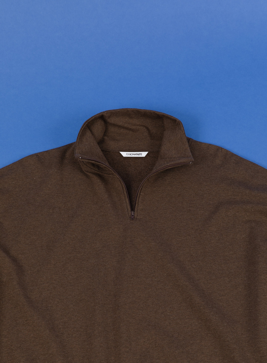 Trucker Sweatshirt in Heather Chocolate Cotton & Elastane