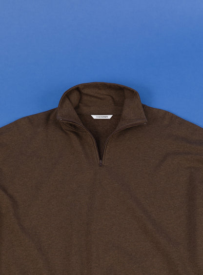 Trucker Sweatshirt in Heather Chocolate Cotton & Elastane
