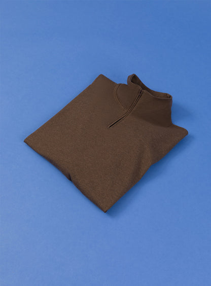 Trucker Sweatshirt in Heather Chocolate Cotton & Elastane