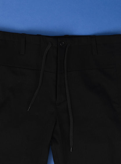 Combat Pants with Laces in Black Weaved Denim