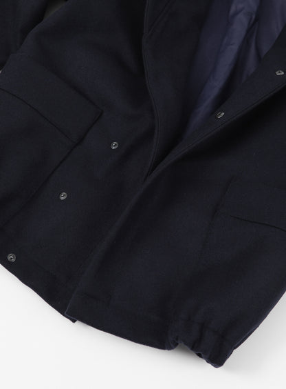 Kimono Bomber Jacket in Navy Blue Italian Wool