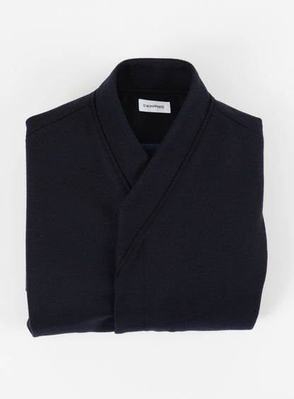 Kimono Bomber Jacket in Navy Blue Italian Wool