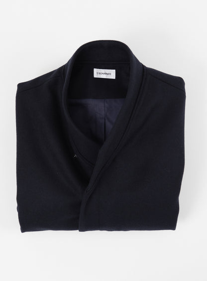 Kimono Bomber Jacket in Navy Blue Italian Wool
