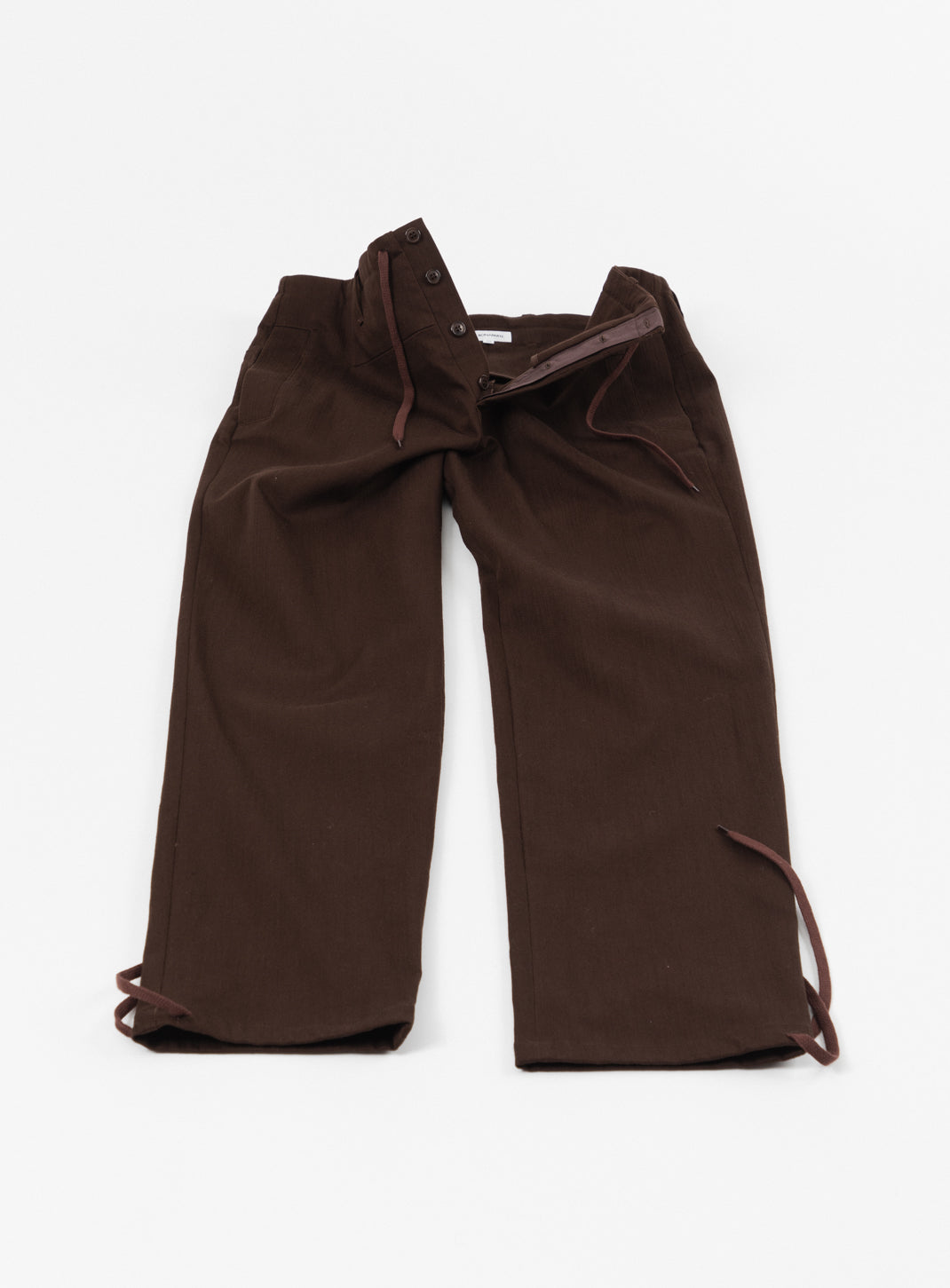 Combat Pants with Laces in Chocolate Weaved Denim