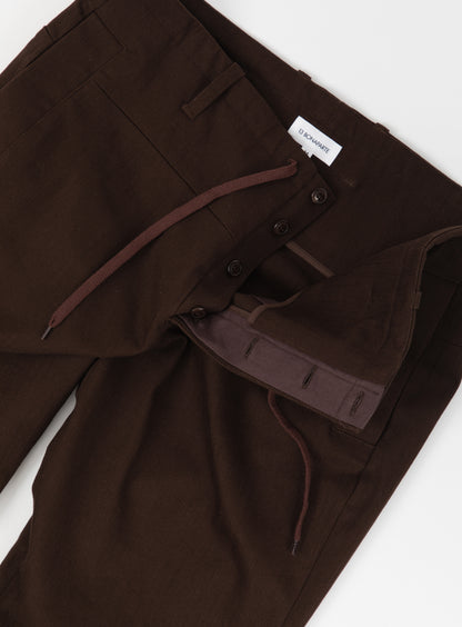 Combat Pants with Laces in Chocolate Weaved Denim