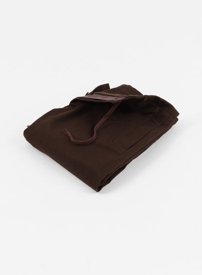 Combat Pants with Laces in Chocolate Weaved Denim