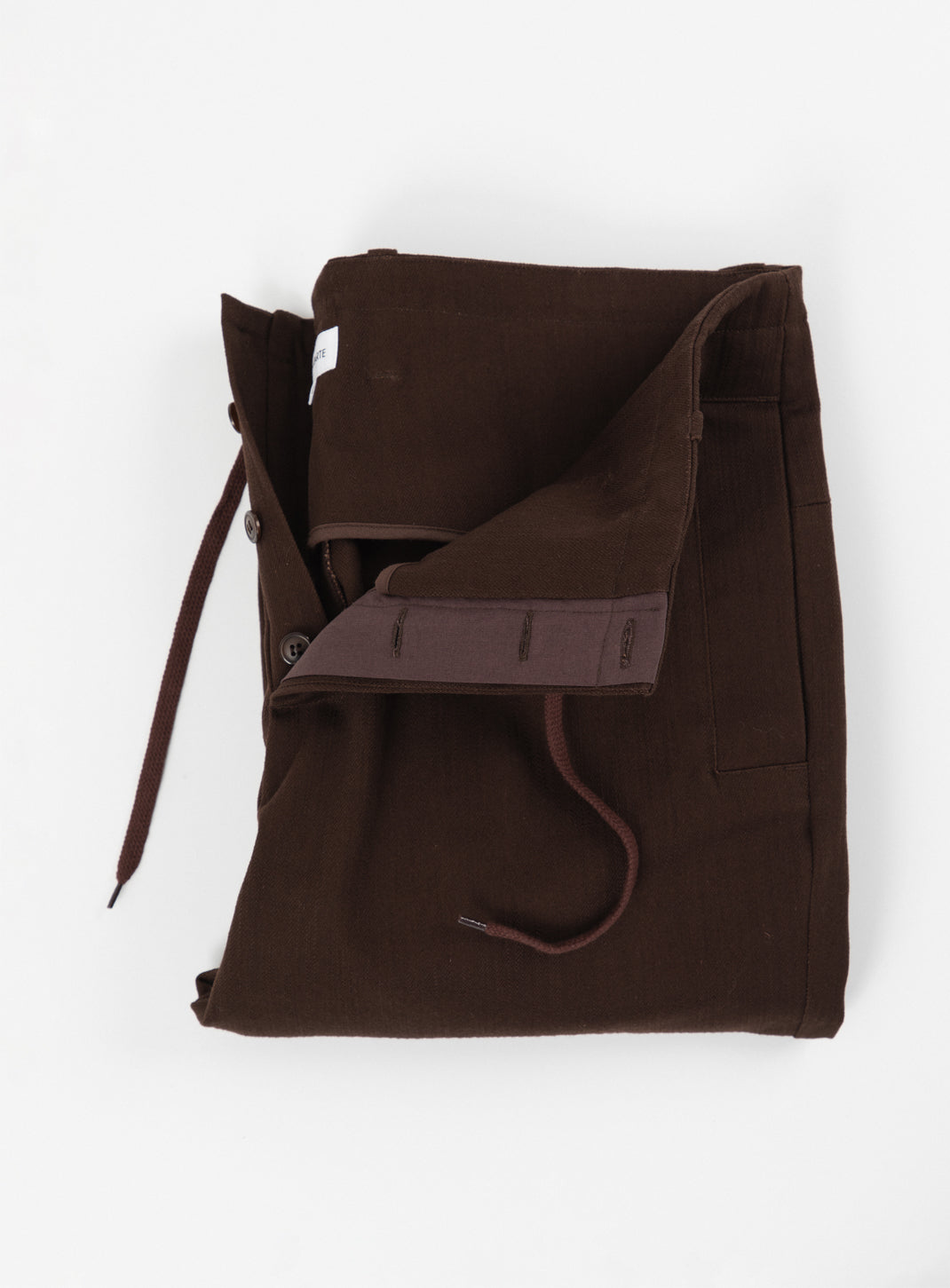 Combat Pants with Laces in Chocolate Weaved Denim