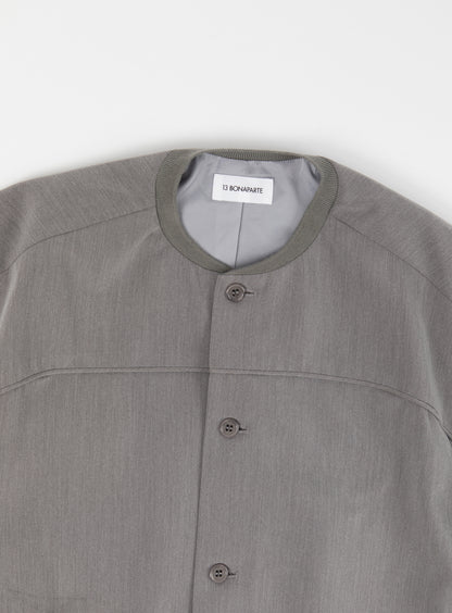 Braided Bomber Jacket in Taupe Grey Serge