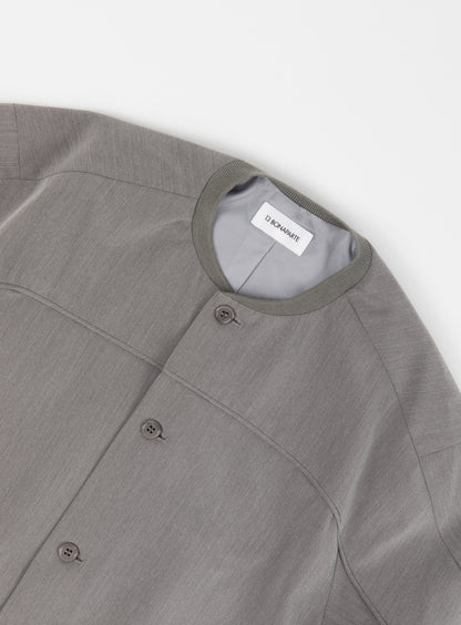 Braided Bomber Jacket in Taupe Grey Serge