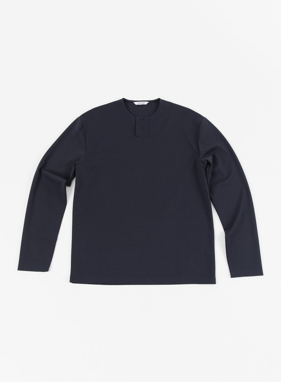 2 Buttons T-Shirt in Navy Blue Technical Knit