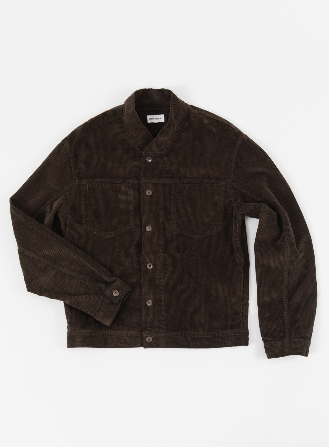 False Collar Jacket in Moss Green Corduroy
