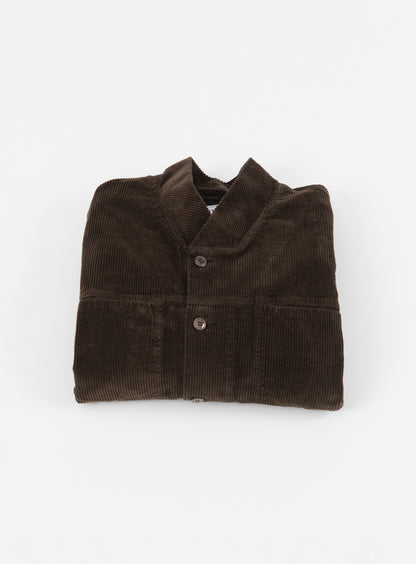 False Collar Jacket in Moss Green Corduroy