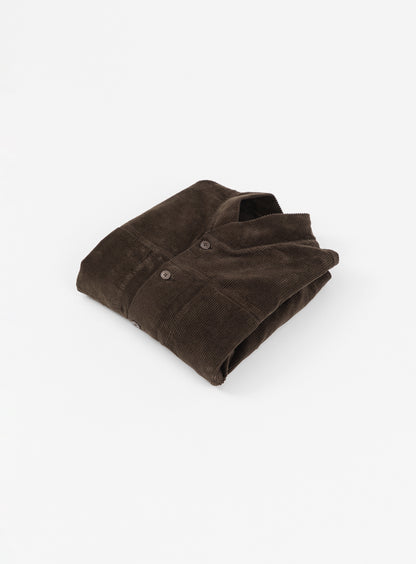 False Collar Jacket in Moss Green Corduroy