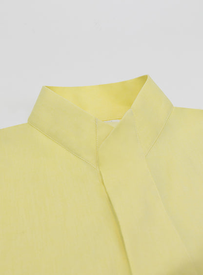 Origami Collar Shirt in Yellow Oxford
