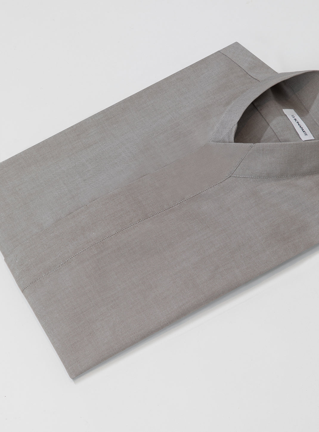Origami Collar Shirt in Greige Oxford