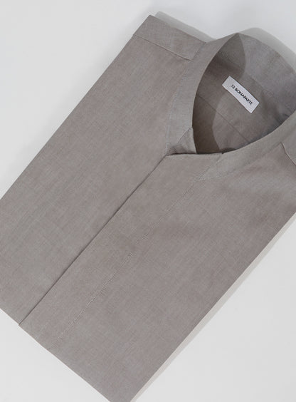 Origami Collar Shirt in Greige Oxford