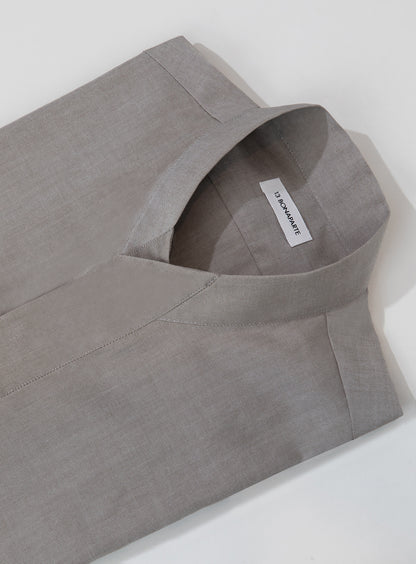 Origami Collar Shirt in Greige Oxford