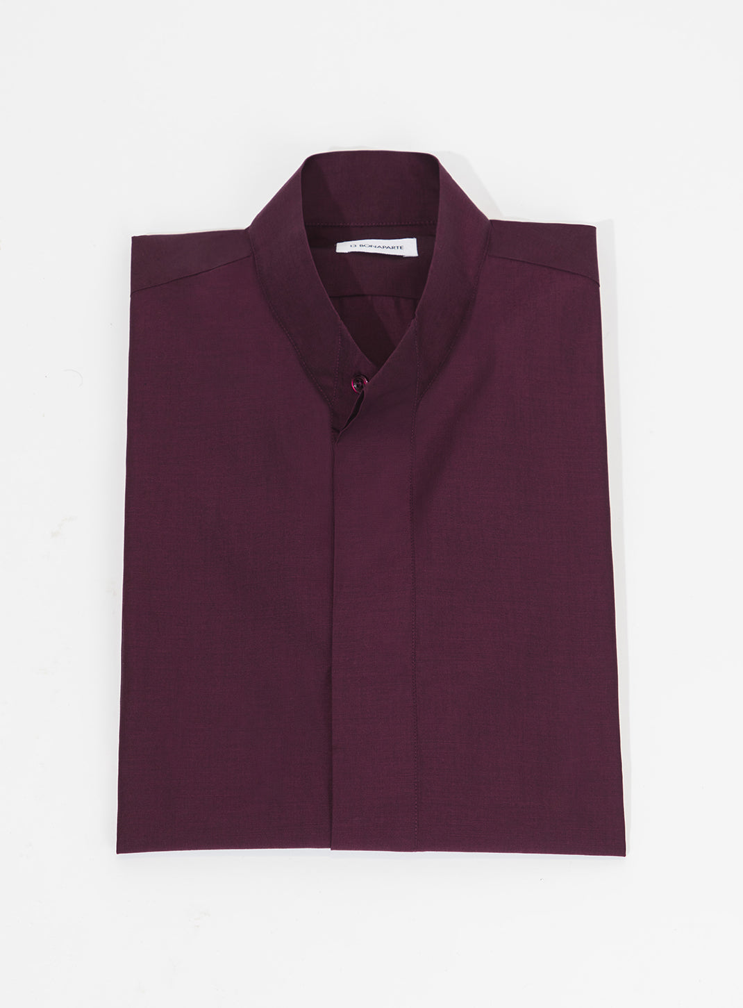 Origami Collar Shirt in Plum End-on-End