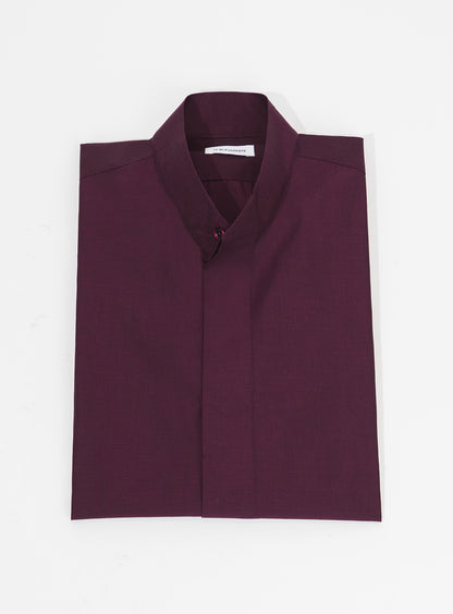 Origami Collar Shirt in Plum End-on-End
