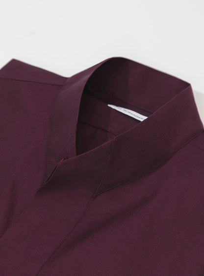 Origami Collar Shirt in Plum End-on-End
