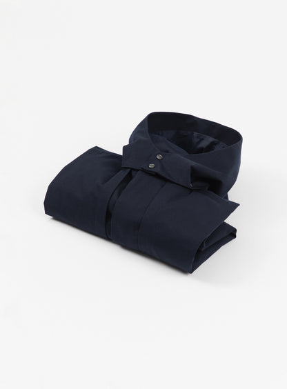 Multi Pockets Flapped Parka in Navy Blue Teflon