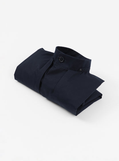 Multi Pockets Flapped Parka in Navy Blue Teflon