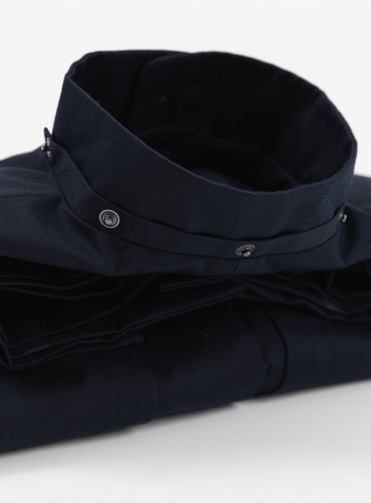 Multi Pockets Flapped Parka in Navy Blue Teflon