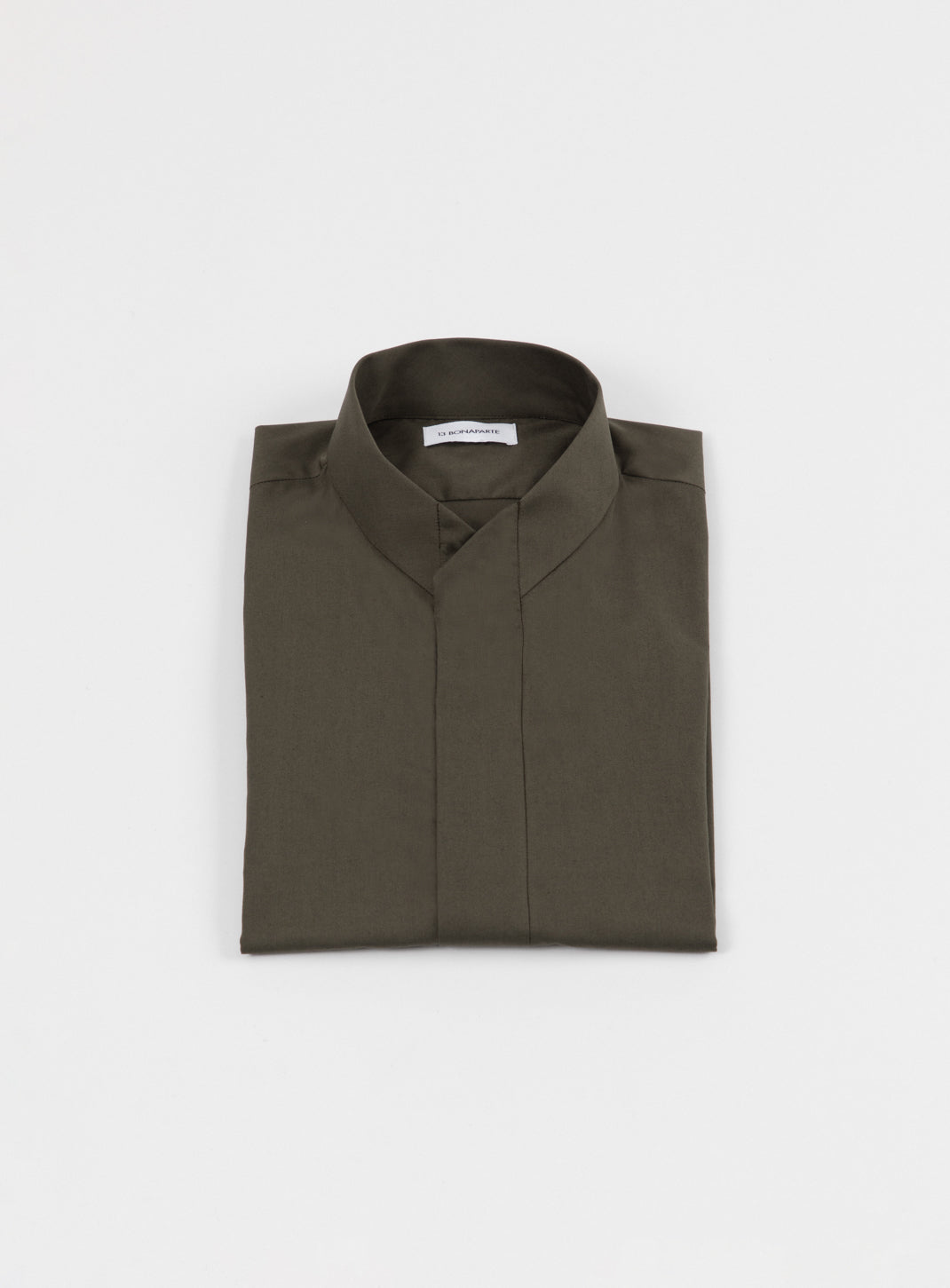 Chemise à Col Origami en Popeline Olive