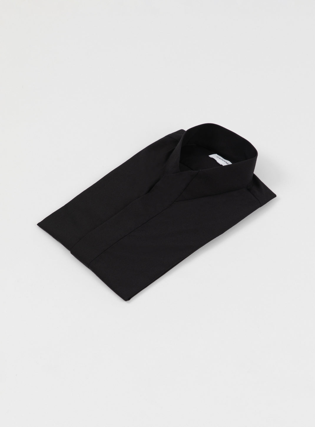 Origami Collar Shirt in Black Poplin