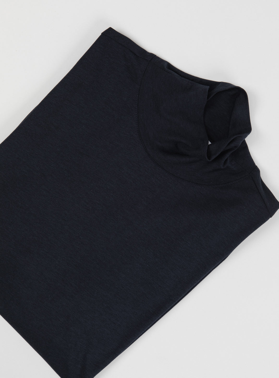 Sous-Pull à Col Cheminée en Eucalyptus & Coton Bleu Marine