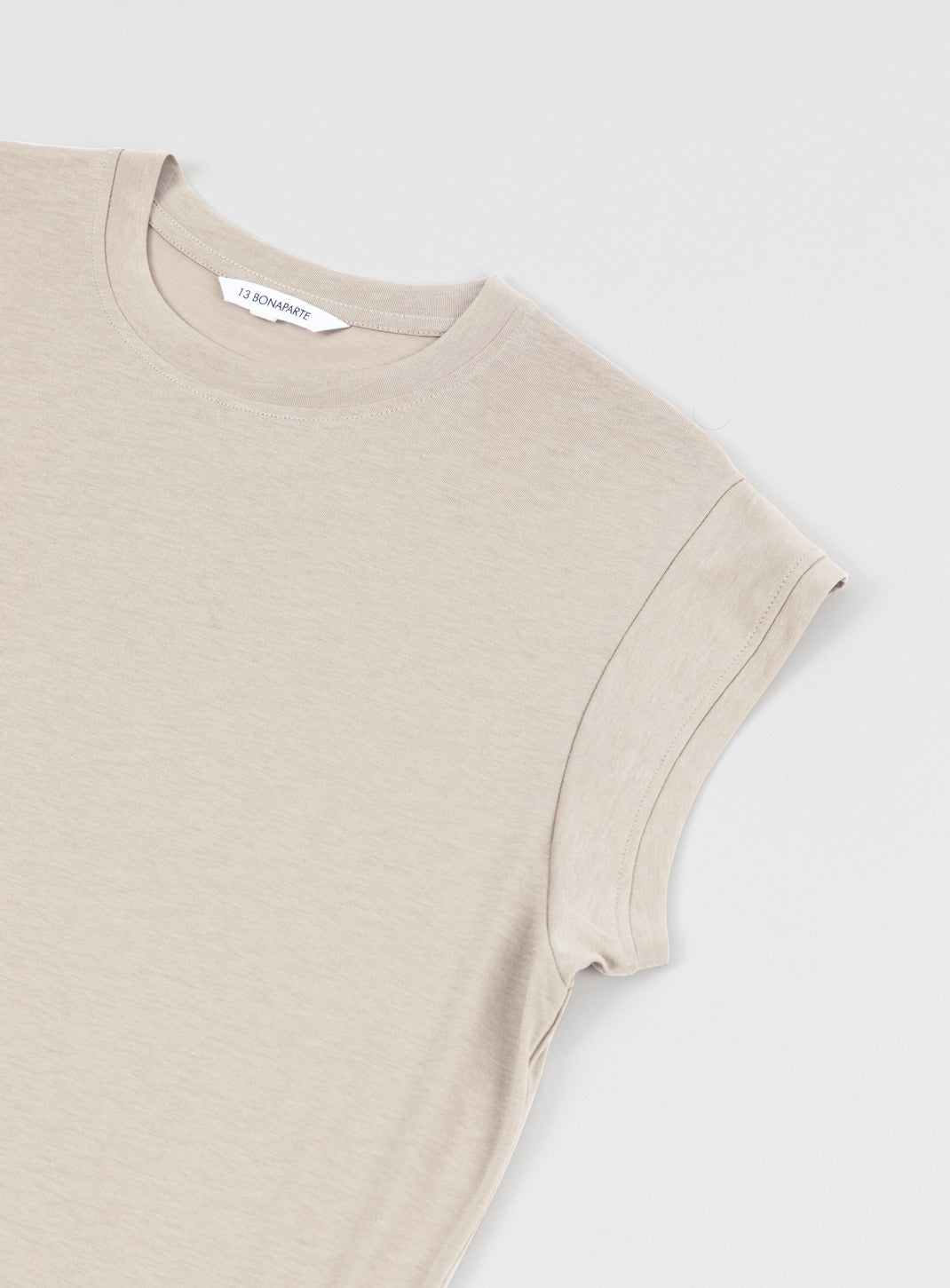 Sleeveless T-Shirt in Sand Eucalyptus & Cotton