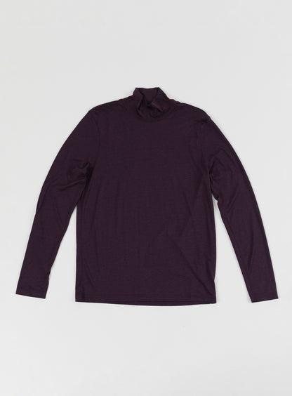 Funnel Neck Undershirt in Egglpant Eucalyptus & Cotton