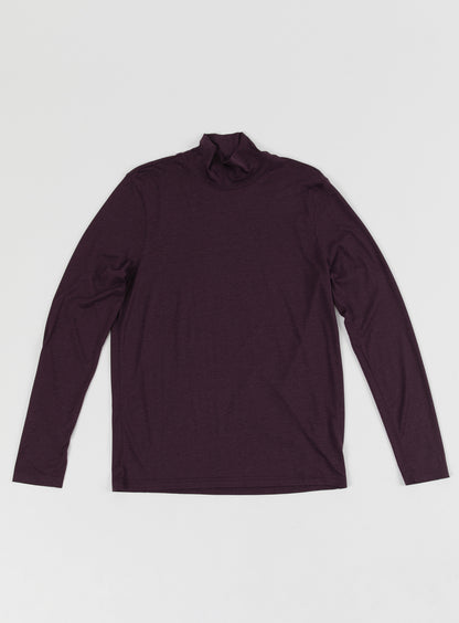 Funnel Neck Undershirt in Egglpant Eucalyptus & Cotton