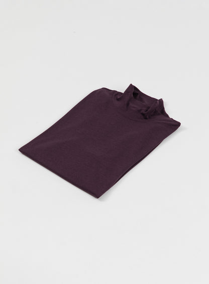 Funnel Neck Undershirt in Egglpant Eucalyptus & Cotton