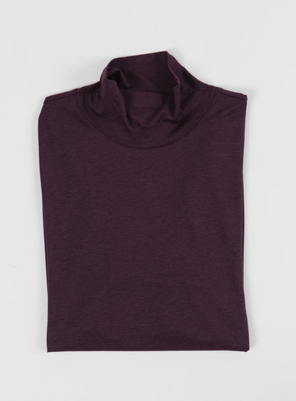Funnel Neck Undershirt in Egglpant Eucalyptus & Cotton