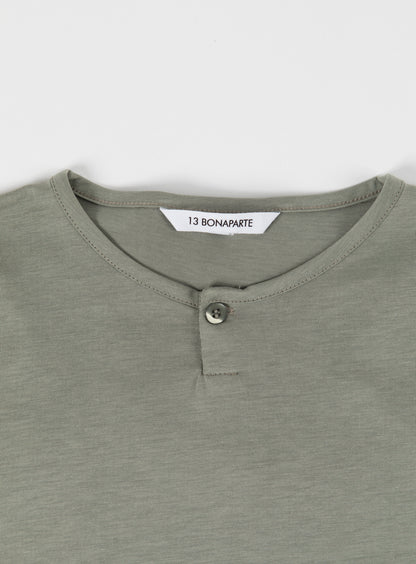 1 Button T-Shirt in Clay Eucalyptus & Cotton