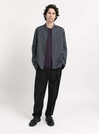 False Collar Shirt in Slate End-on-End