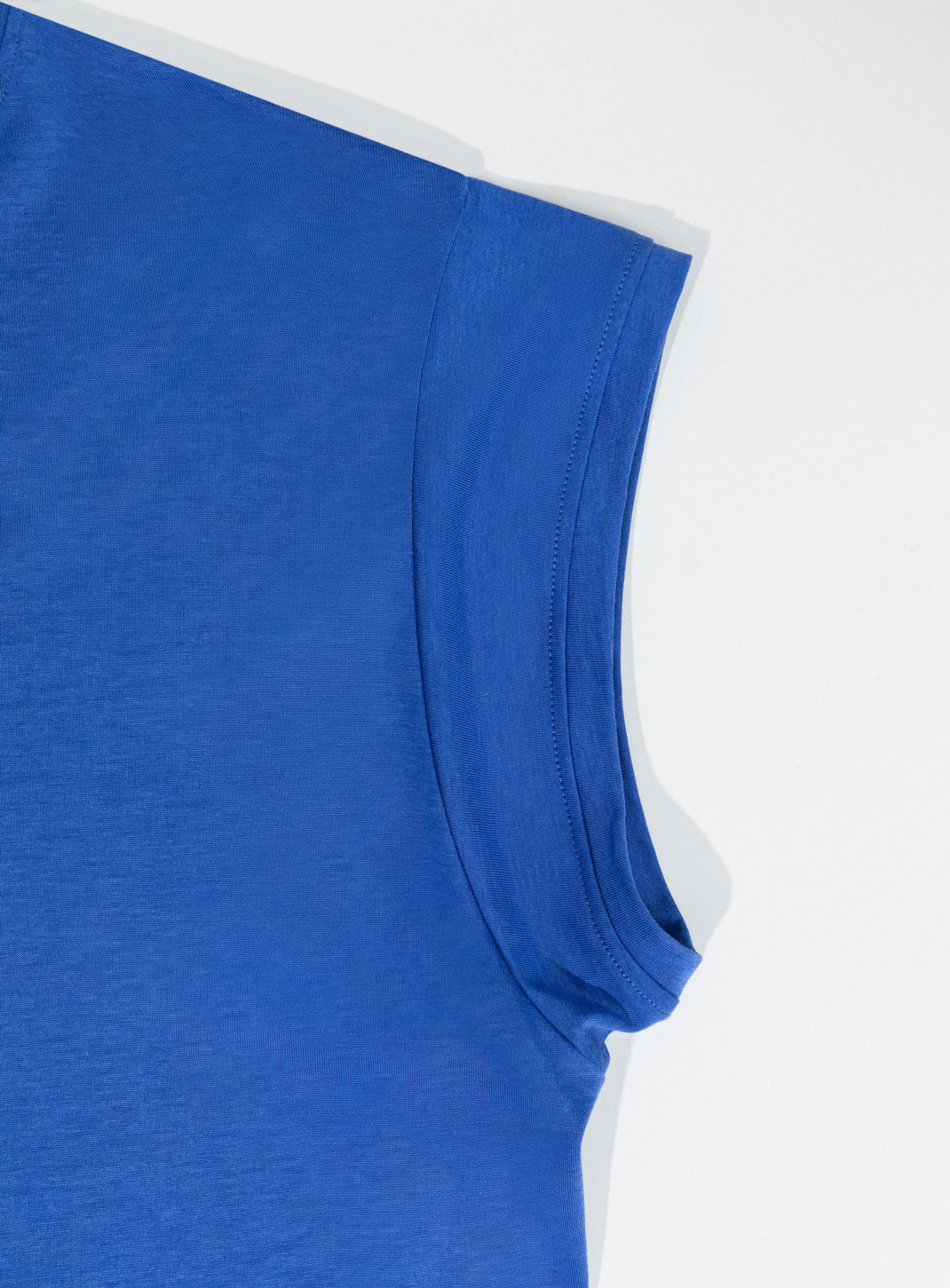 Sleeveless T-Shirt in Royal Blue Eucalyptus & Cotton