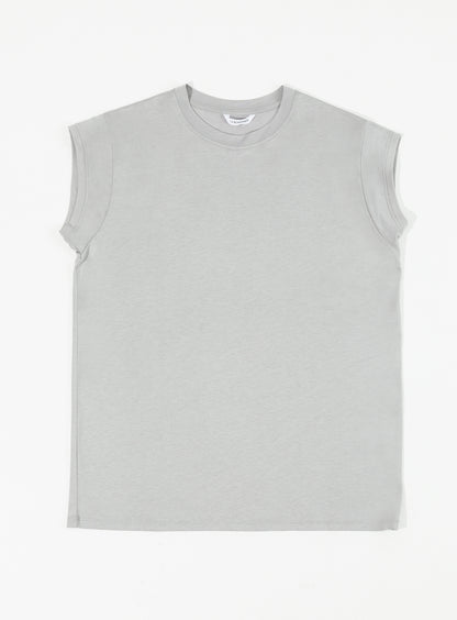 Sleeveless T-Shirt in Pearl Grey Eucalyptus & Cotton