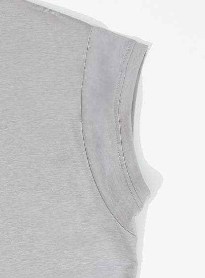 Sleeveless T-Shirt in Pearl Grey Eucalyptus & Cotton