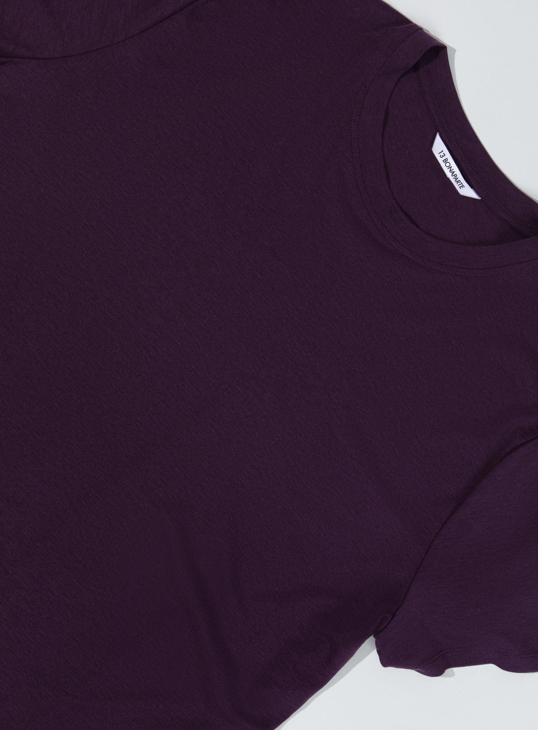 T-shirt à manches courtes en aubergine, eucalyptus et coton