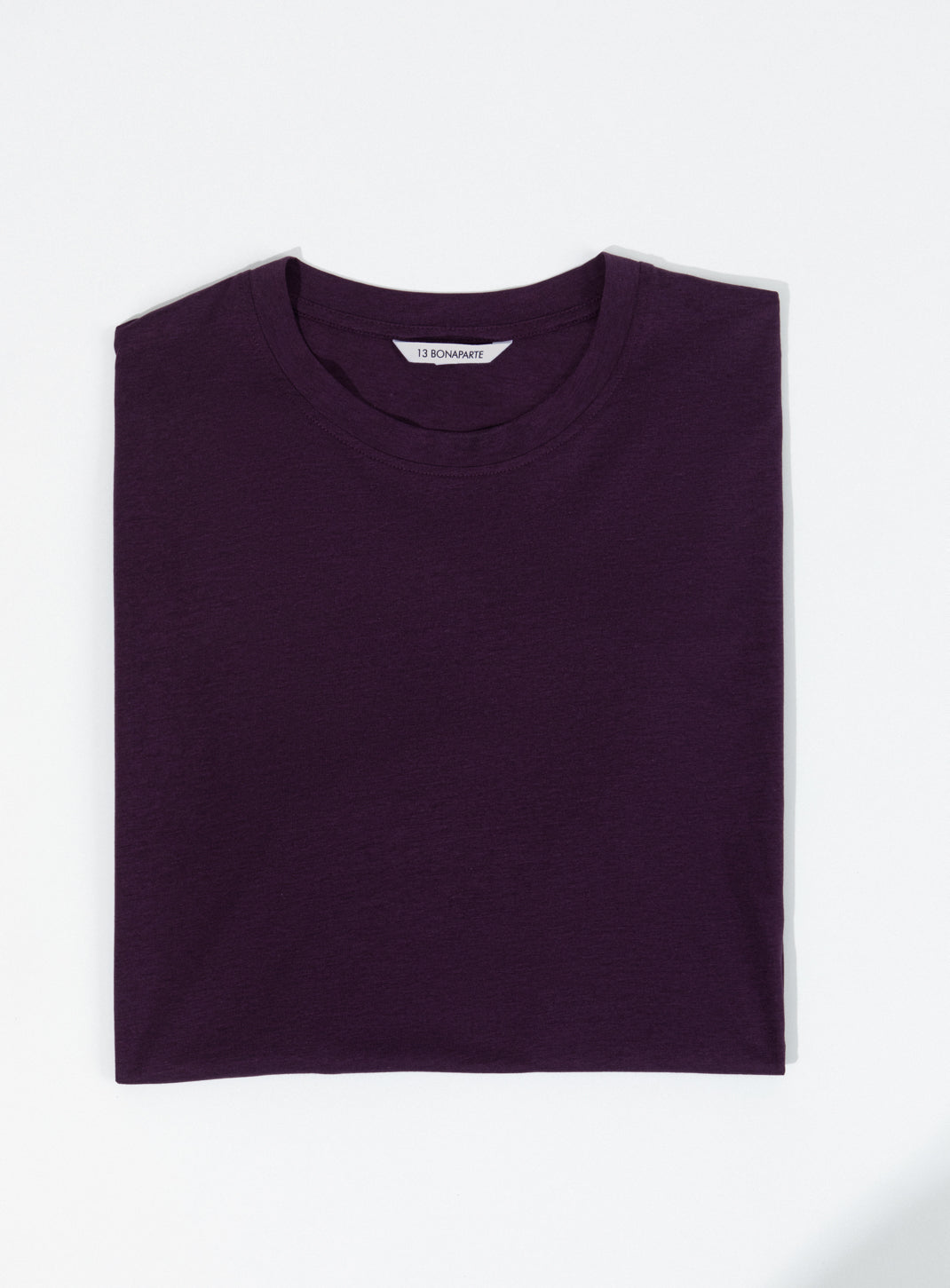 T-shirt à manches courtes en aubergine, eucalyptus et coton