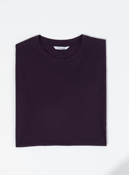 Short Sleeve T-Shirt in Eggplant Eucalyptus & Cotton