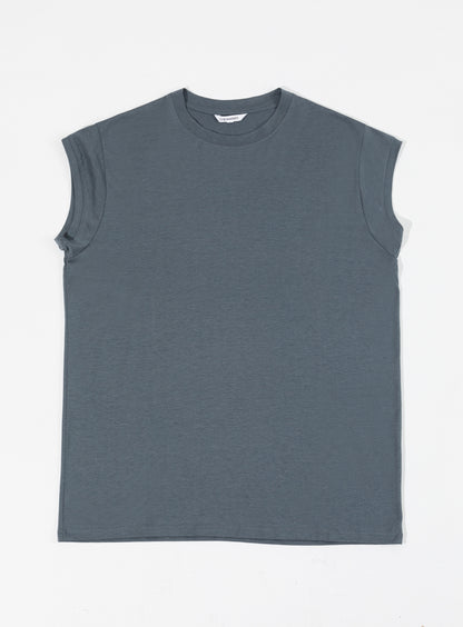 Sleeveless T-Shirt in Lead Grey Eucalyptus & Cotton