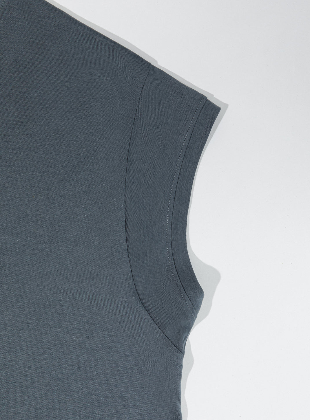 Sleeveless T-Shirt in Petrol Blue Eucalyptus & Cotton