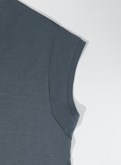 Sleeveless T-Shirt in Lead Grey Eucalyptus & Cotton