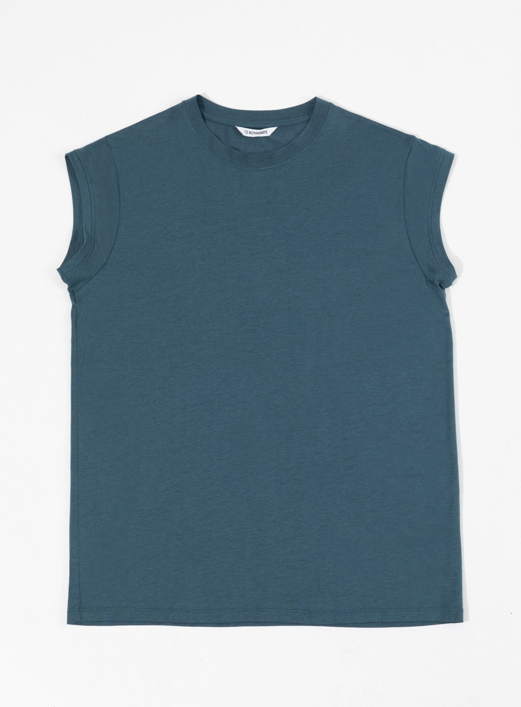 T-Shirt Sans Manches en Eucalyptus & Coton Bleu Pétrole